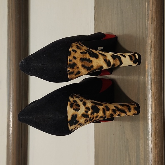 Size 9 5" heel black red and leaopard print - Picture 4 of 4